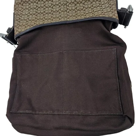 COACH 6376 Soho Brown Signature Monogram Logo Jacquard Leather Shoulder Bag - Picture 11 of 12